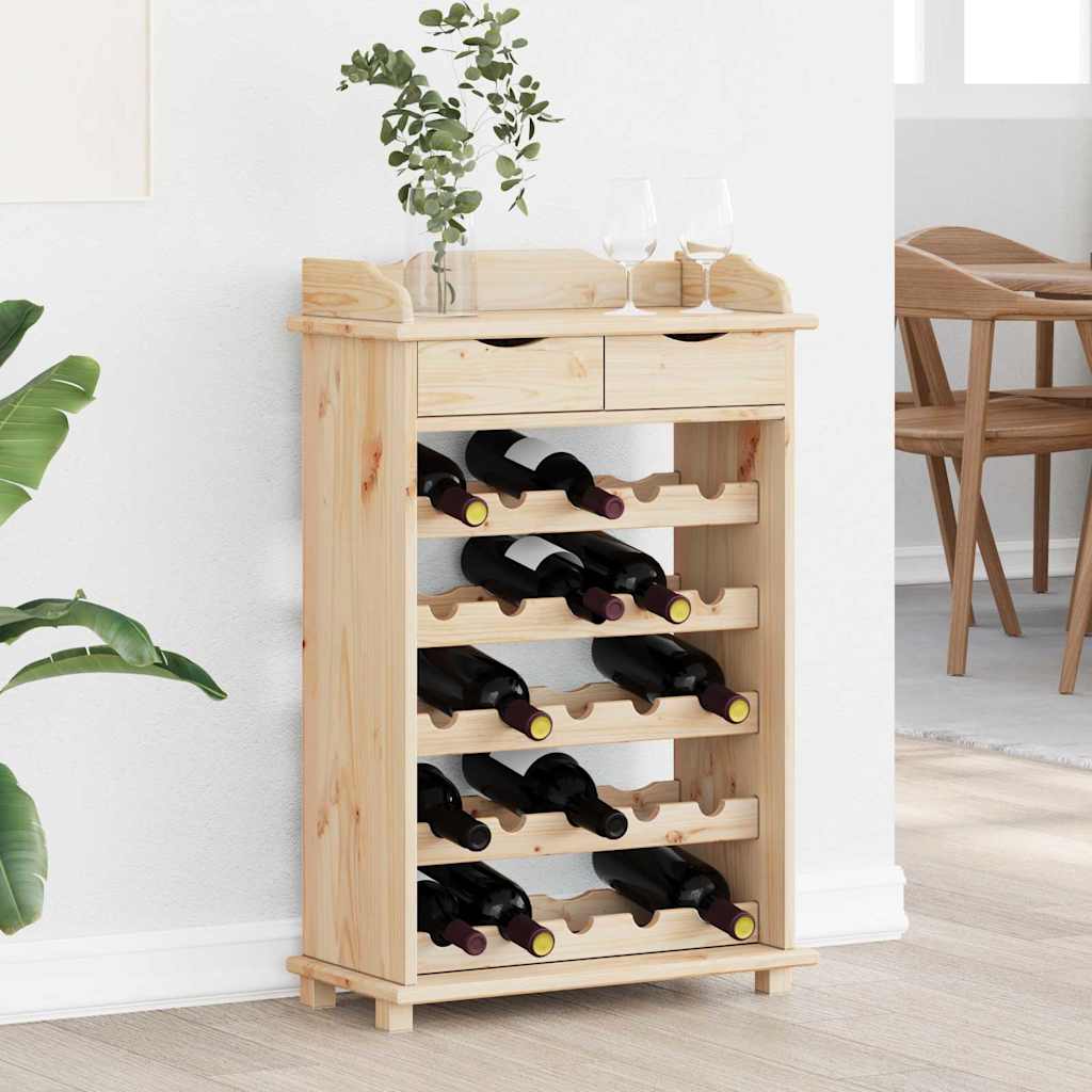 vidaXL Regał na wino Naturalny 58 x 28 x 90 cm Drewno sosnowe