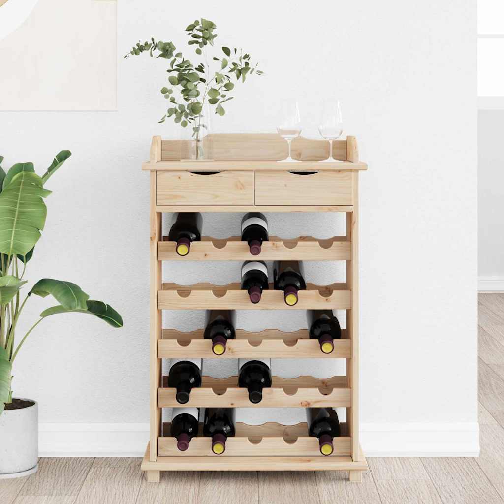 vidaXL Regał na wino Naturalny 58 x 28 x 90 cm Drewno sosnowe