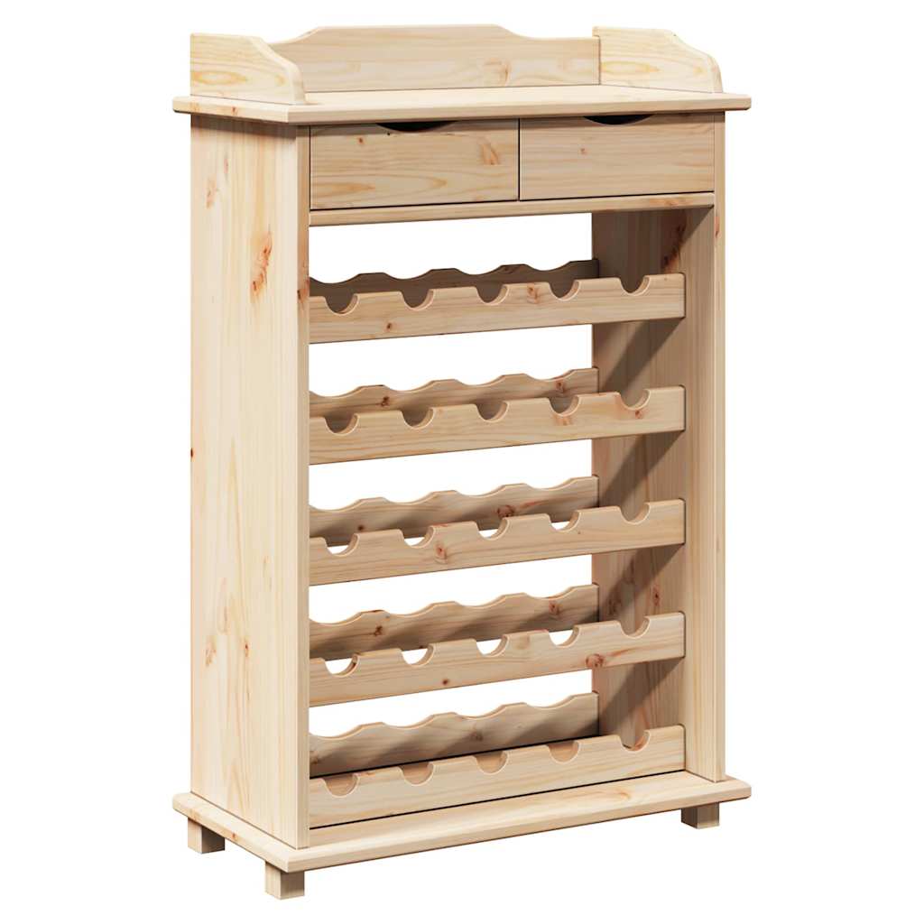 vidaXL Regał na wino Naturalny 58 x 28 x 90 cm Drewno sosnowe