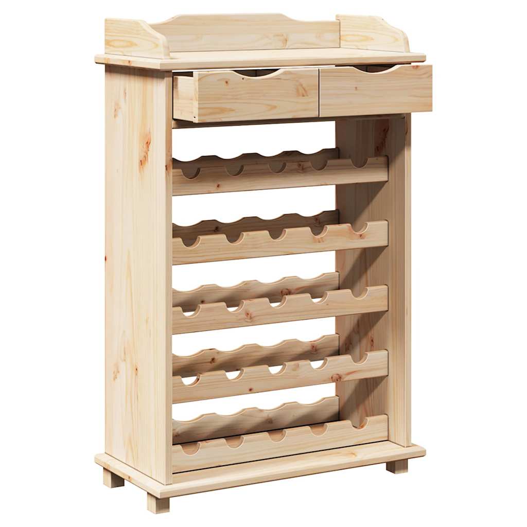vidaXL Regał na wino Naturalny 58 x 28 x 90 cm Drewno sosnowe