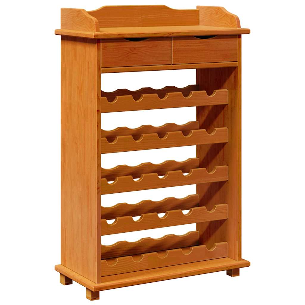 vidaXL Regał na wino Brązowy 58 x 28 x 90 cm Lite drewno sosnowe