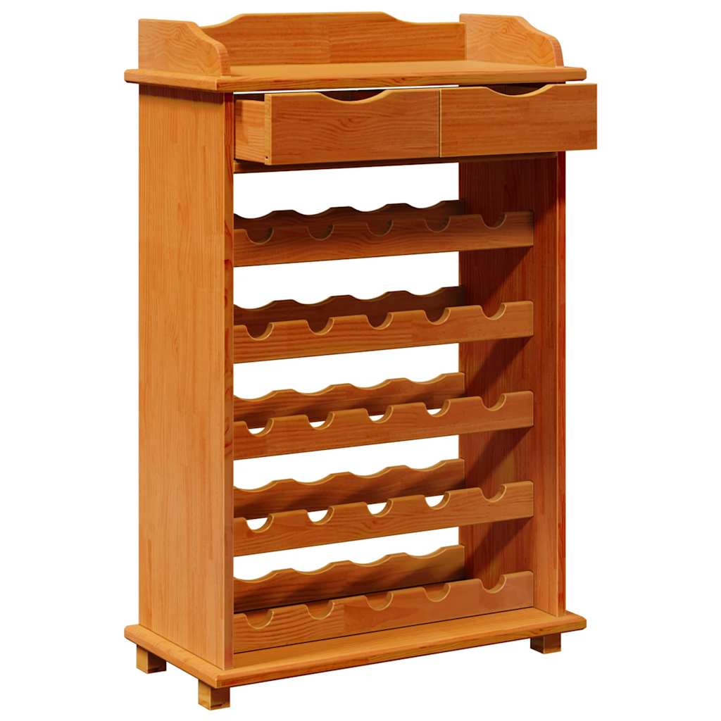 vidaXL Regał na wino Brązowy 58 x 28 x 90 cm Lite drewno sosnowe