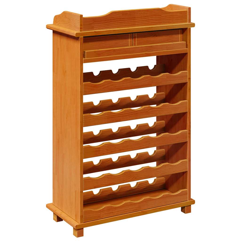 vidaXL Regał na wino Brązowy 58 x 28 x 90 cm Lite drewno sosnowe