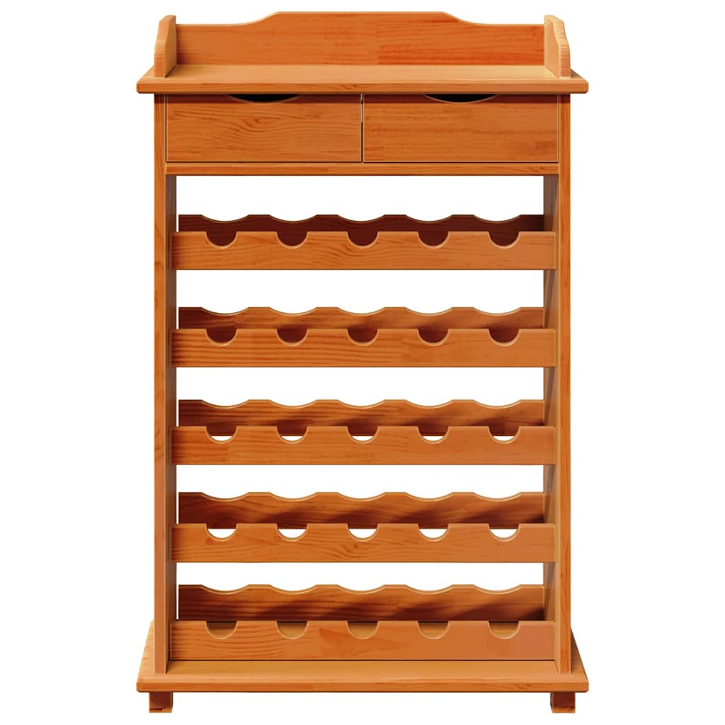 vidaXL Regał na wino Brązowy 58 x 28 x 90 cm Lite drewno sosnowe