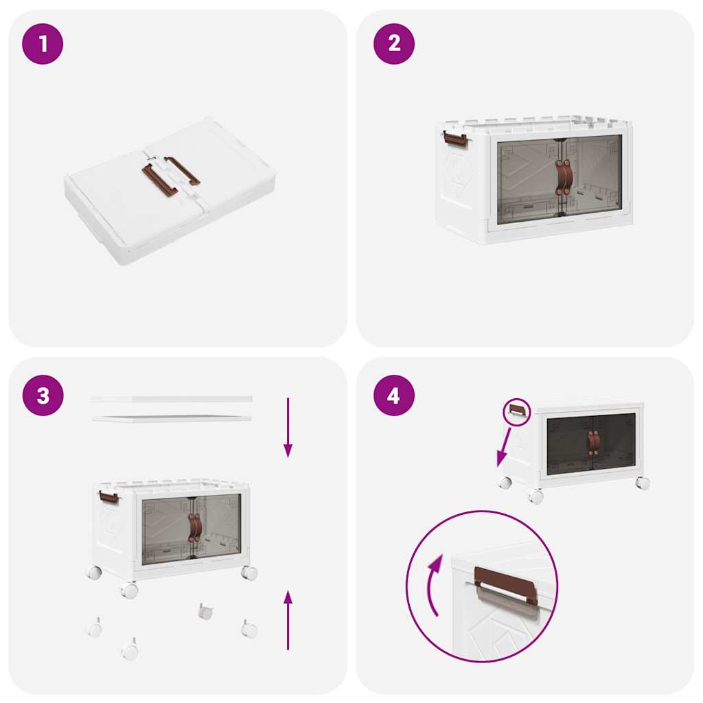 vidaXL Skrzynia do przechowywania z kółkami, 28 L, 48,5x29,5x33 cm