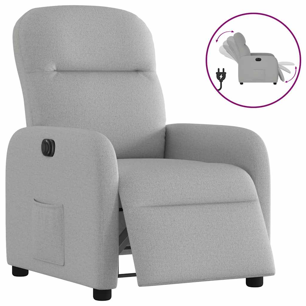 vidaXL Elektryczny fotel rozkładany Cloud Grey Fabric