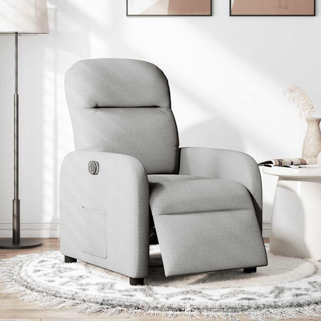 vidaXL Elektryczny fotel rozkładany Cloud Grey Fabric