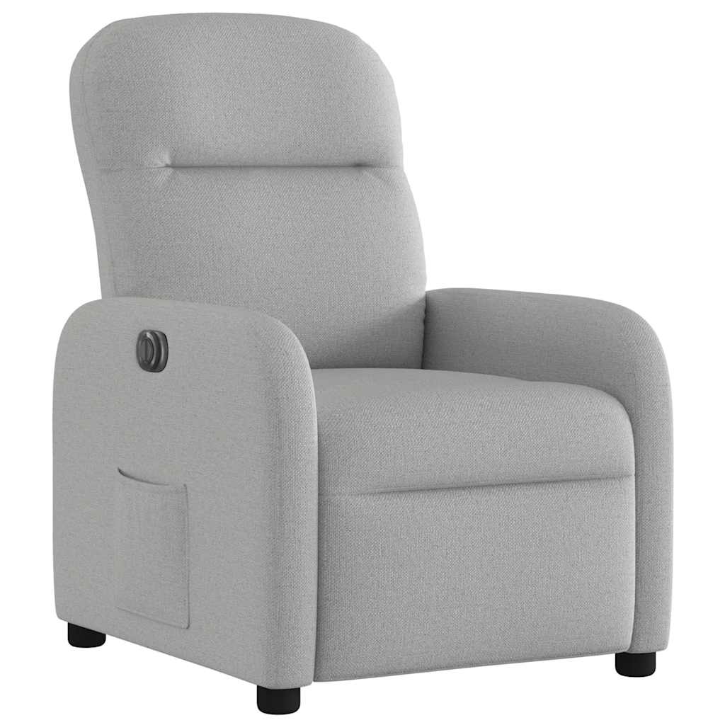 vidaXL Elektryczny fotel rozkładany Cloud Grey Fabric