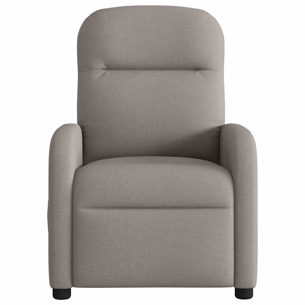 vidaXL Rozkładany fotel masujący, elektryczny, kolor taupe, tkanina