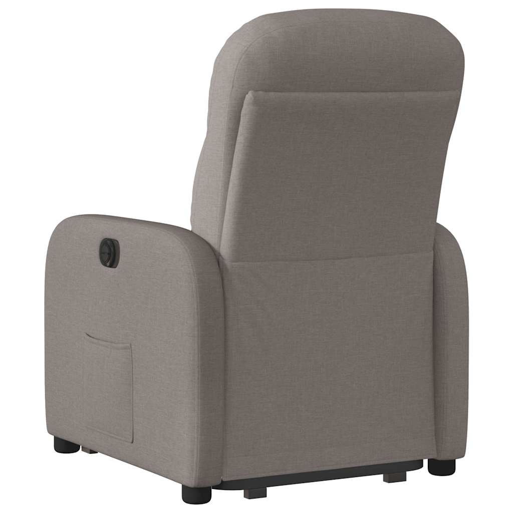 vidaXL Podnoszony fotel rozkładany, elektryczny, kolor taupe, tkanina