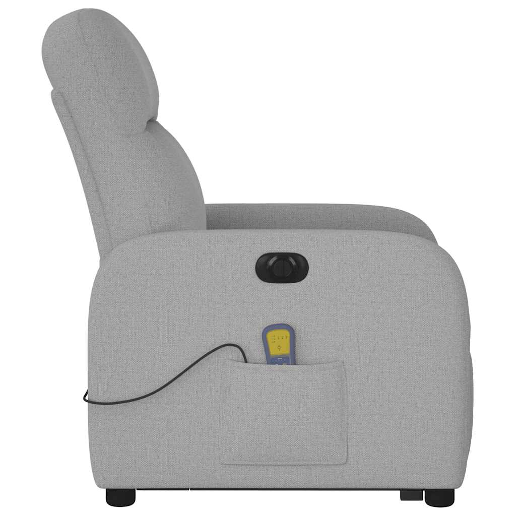 vidaXL Podnoszony fotel masujący, elektryczny, rozkładany, szary