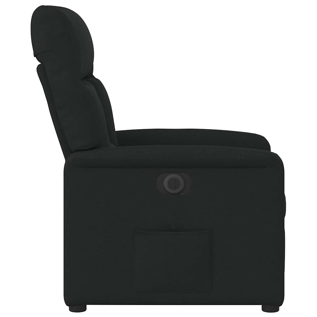 vidaXL Elektryczny fotel rozkładany, czarny, obity tkaniną