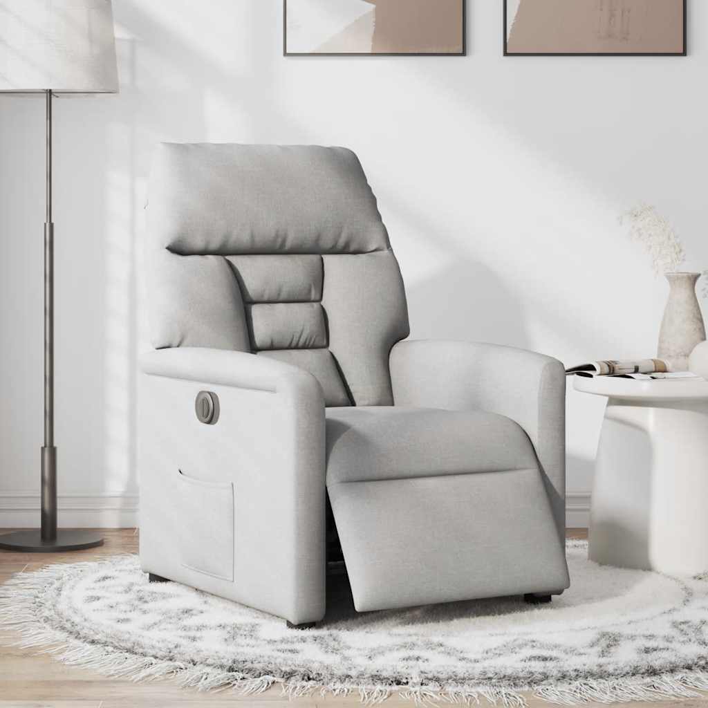 vidaXL Elektryczny fotel rozkładany Cloud Grey Fabric