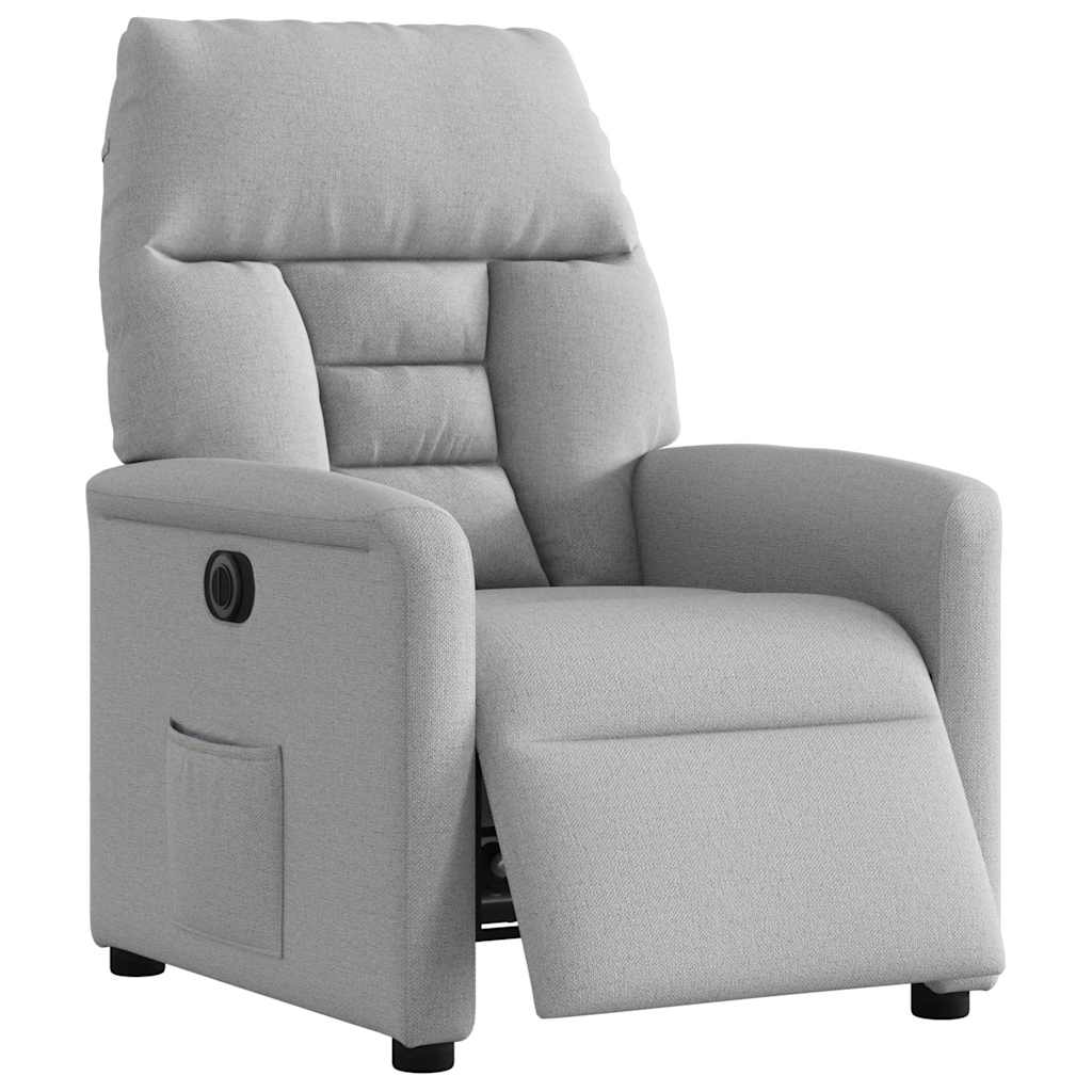 vidaXL Elektryczny fotel rozkładany Cloud Grey Fabric