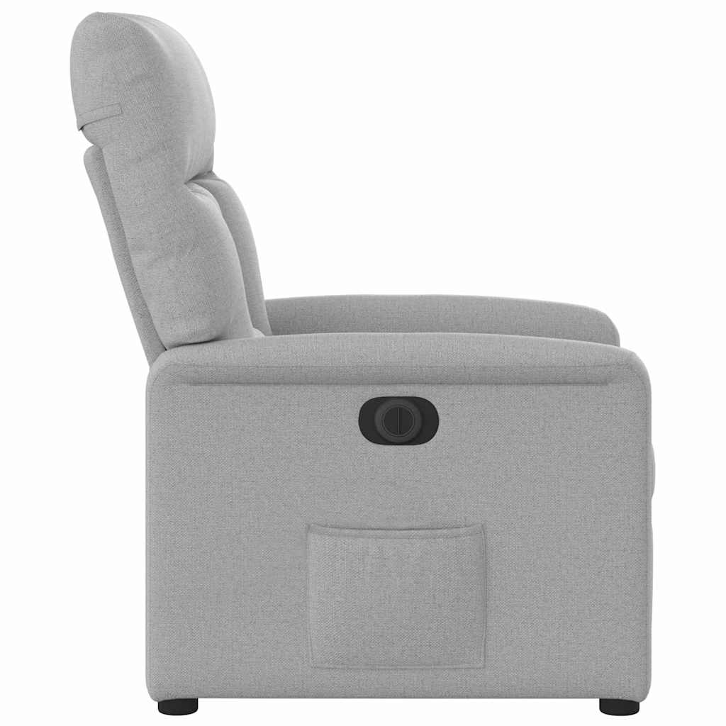 vidaXL Elektryczny fotel rozkładany Cloud Grey Fabric