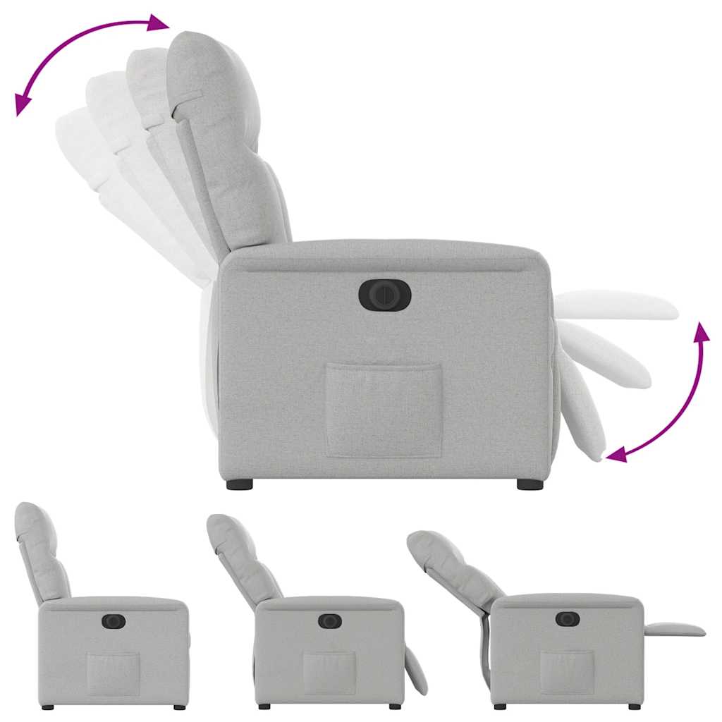 vidaXL Elektryczny fotel rozkładany Cloud Grey Fabric