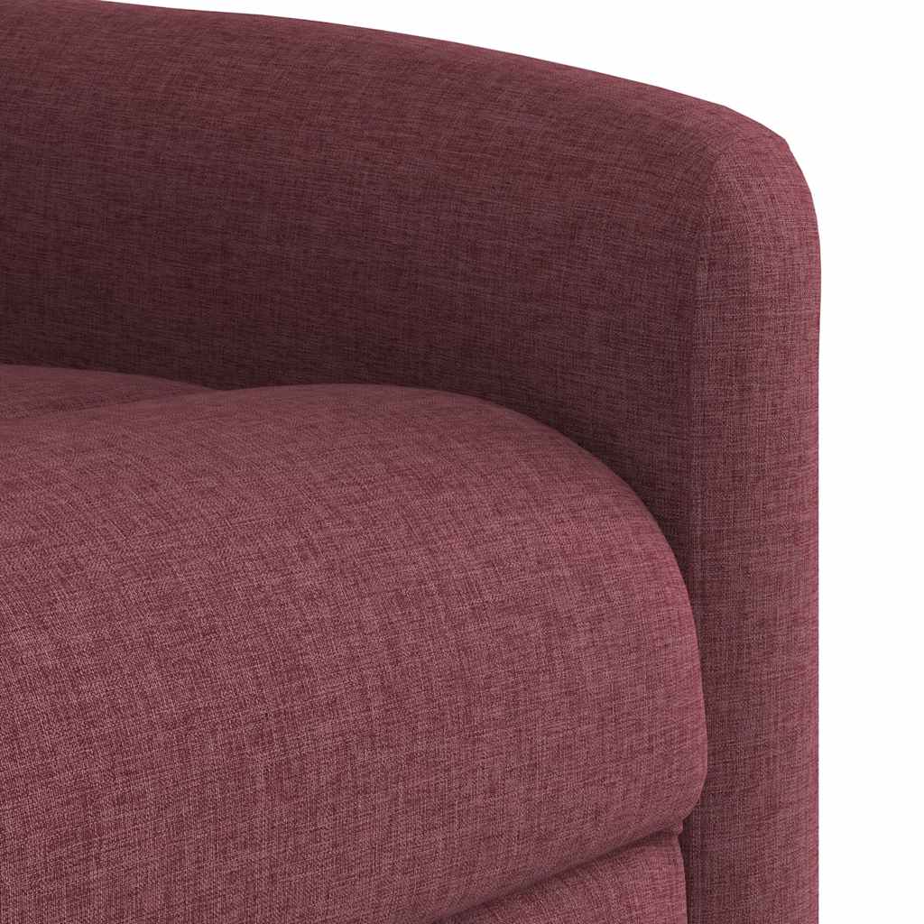vidaXL Rozkładany fotel masujący, elektryczny, winna czerwień, tkanina