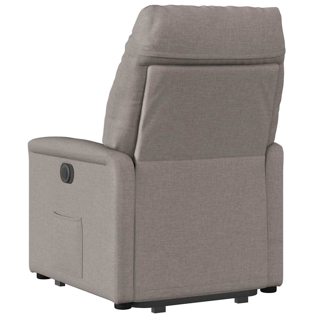 vidaXL Podnoszony fotel rozkładany, elektryczny, kolor taupe, tkanina