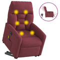 vidaXL Podnoszony fotel masujący, elektryczny, rozkładany, czerwony