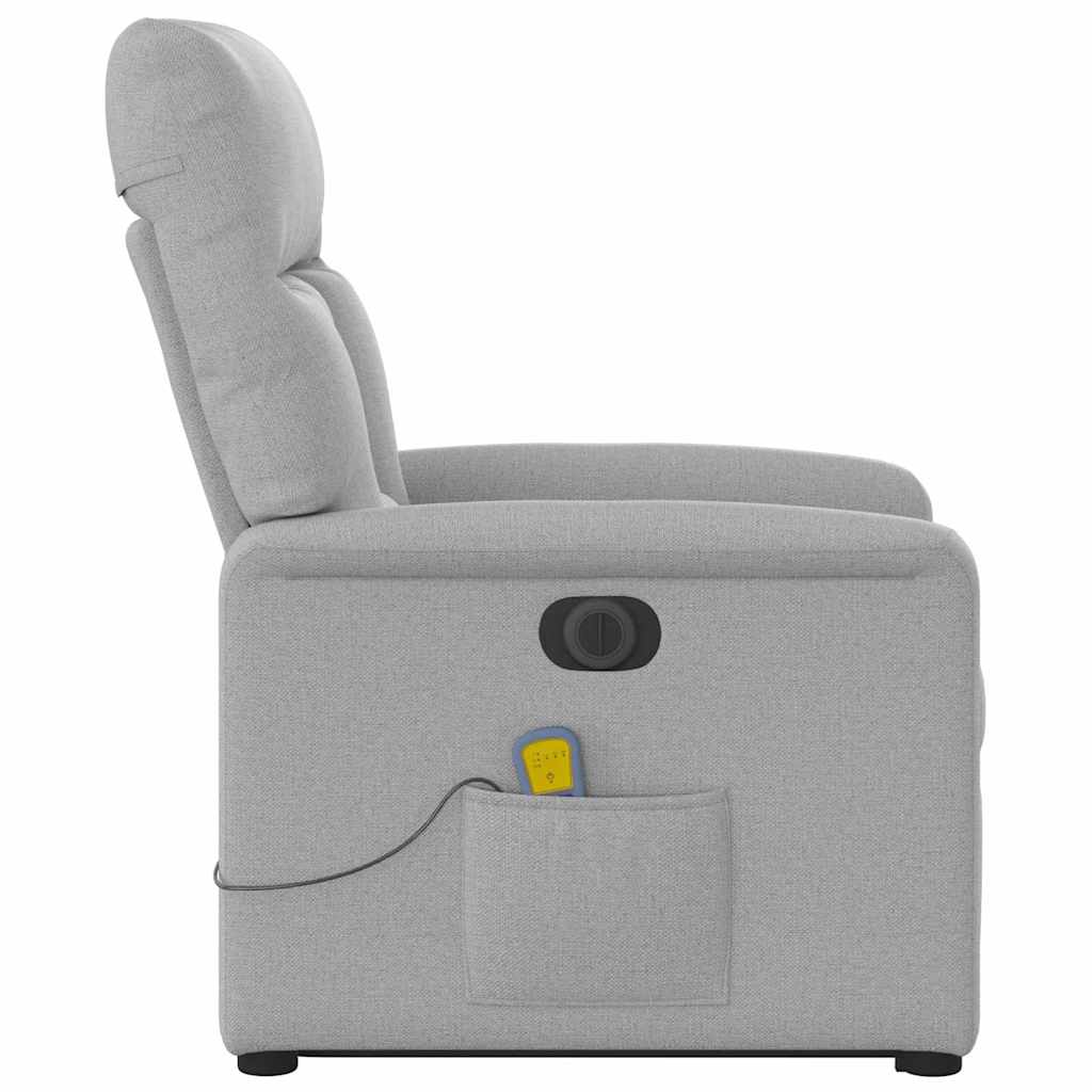 vidaXL Podnoszony fotel masujący, elektryczny, rozkładany, szary