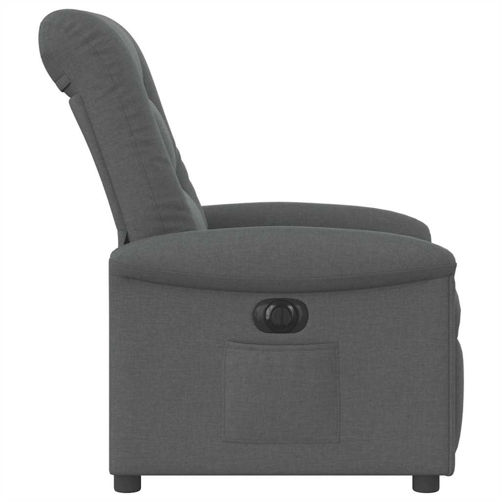 vidaXL Elektryczny fotel rozkładany, ciemnoszary, obity tkaniną