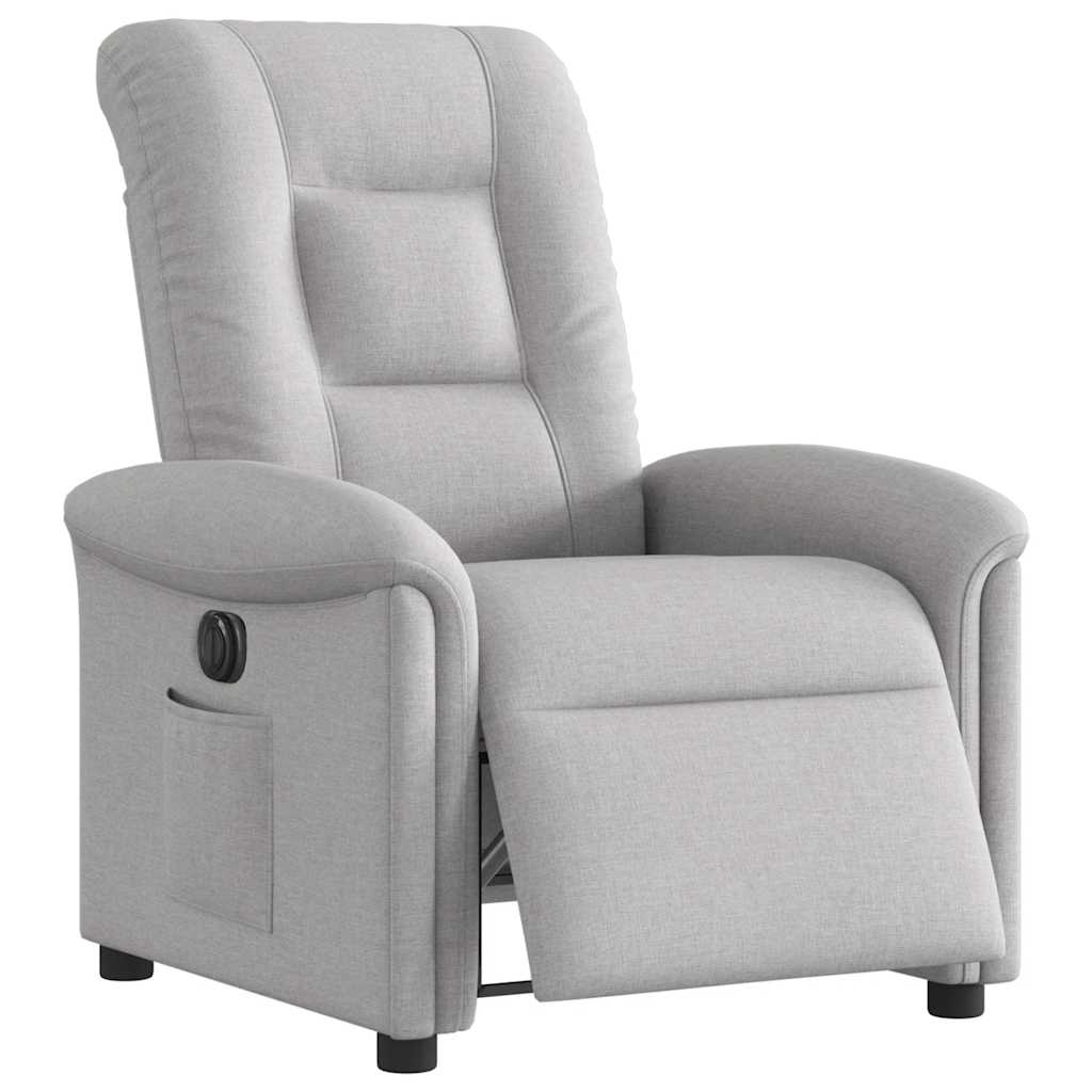 vidaXL Elektryczny fotel rozkładany Cloud Grey Fabric
