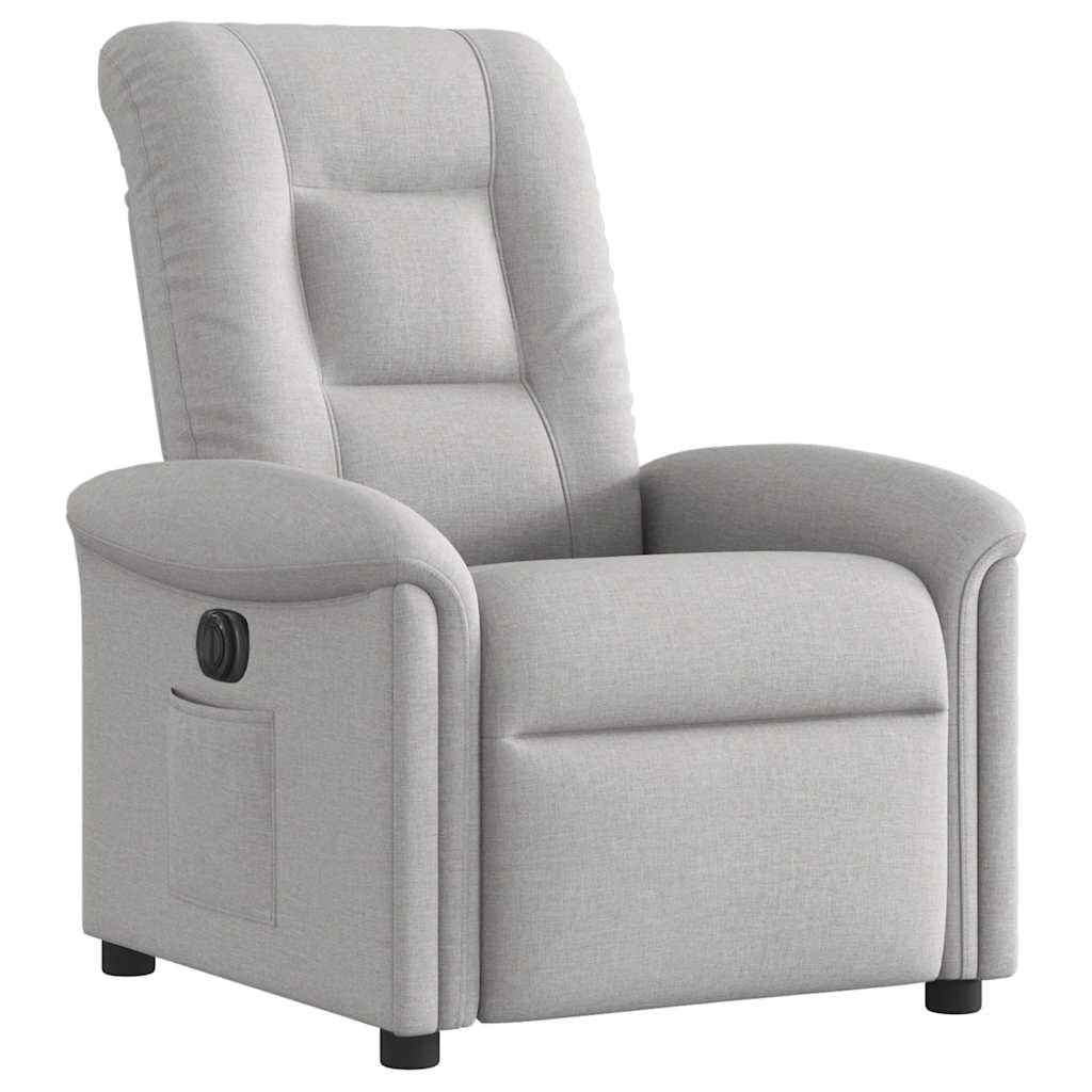vidaXL Elektryczny fotel rozkładany Cloud Grey Fabric