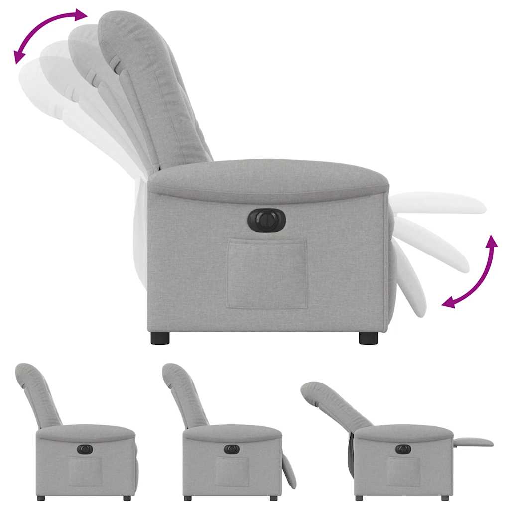 vidaXL Elektryczny fotel rozkładany Cloud Grey Fabric
