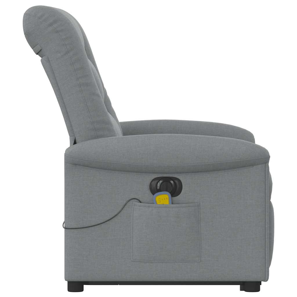 vidaXL Podnoszony fotel masujący, elektryczny, rozkładany, jasnoszary