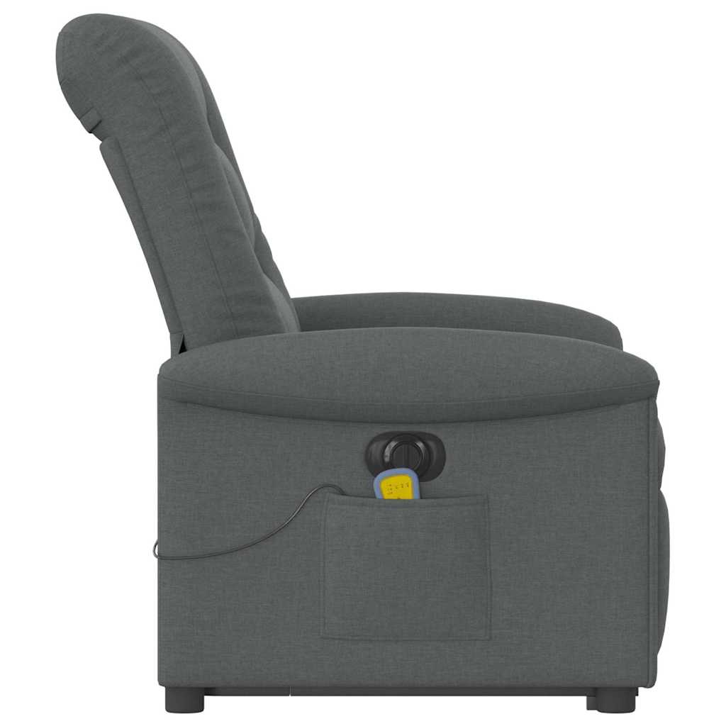 vidaXL Podnoszony fotel masujący, elektryczny, rozkładany, ciemnoszary