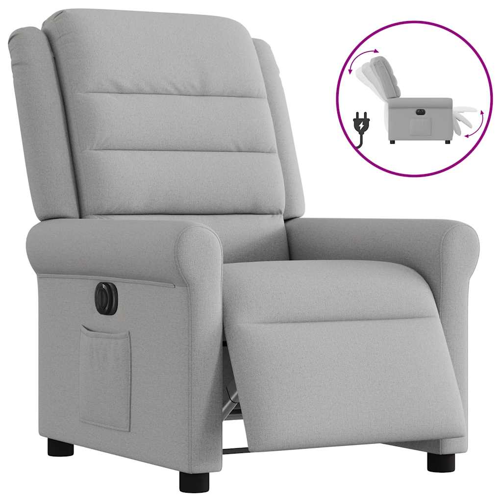 vidaXL Elektryczny fotel rozkładany Cloud Grey Fabric