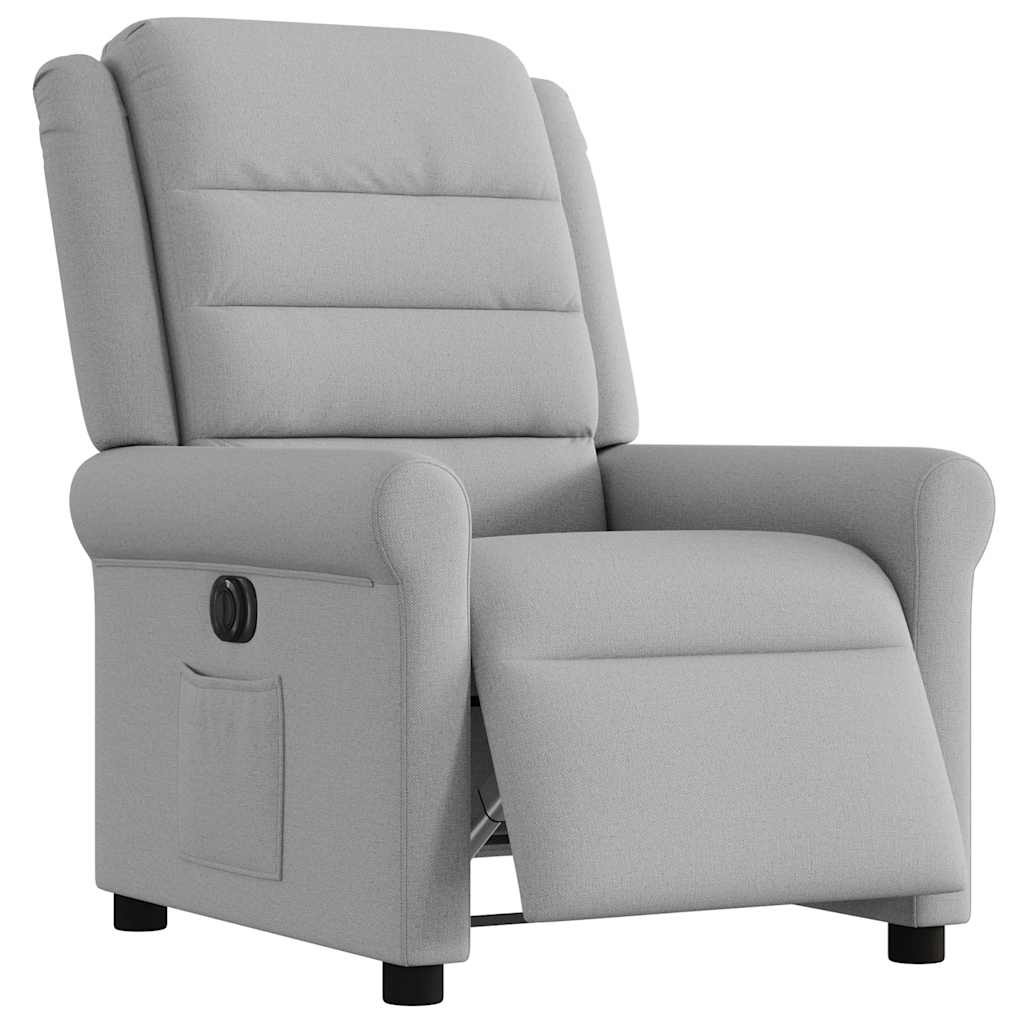vidaXL Elektryczny fotel rozkładany Cloud Grey Fabric