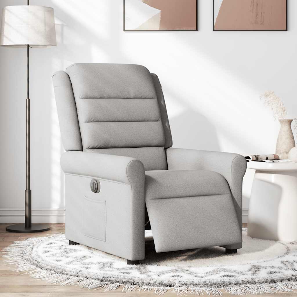 vidaXL Elektryczny fotel rozkładany Cloud Grey Fabric