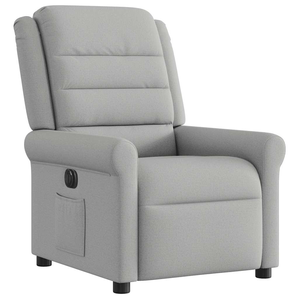 vidaXL Elektryczny fotel rozkładany Cloud Grey Fabric