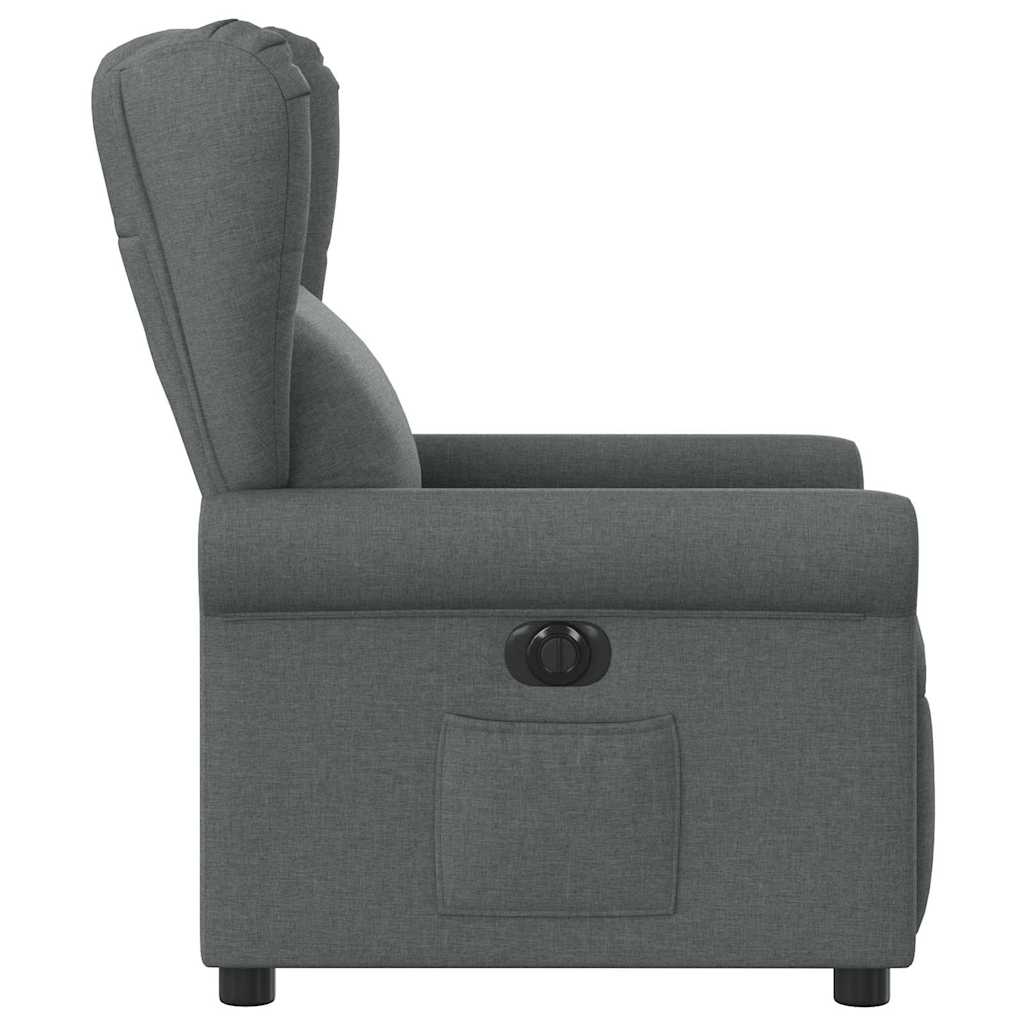 vidaXL Elektryczny fotel rozkładany, ciemnoszary, obity tkaniną