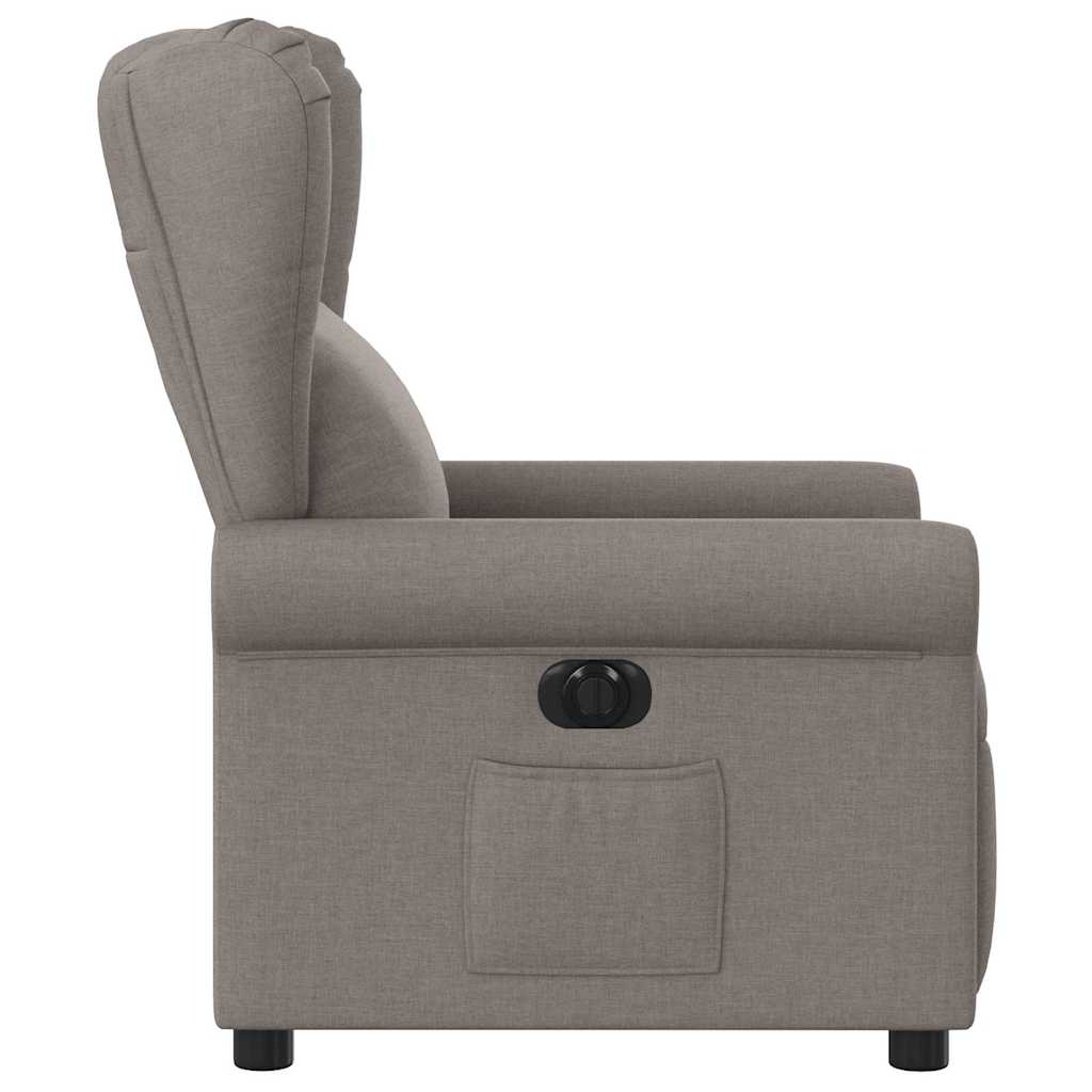 vidaXL Elektryczny fotel rozkładany, kolor taupe, obity tkaniną