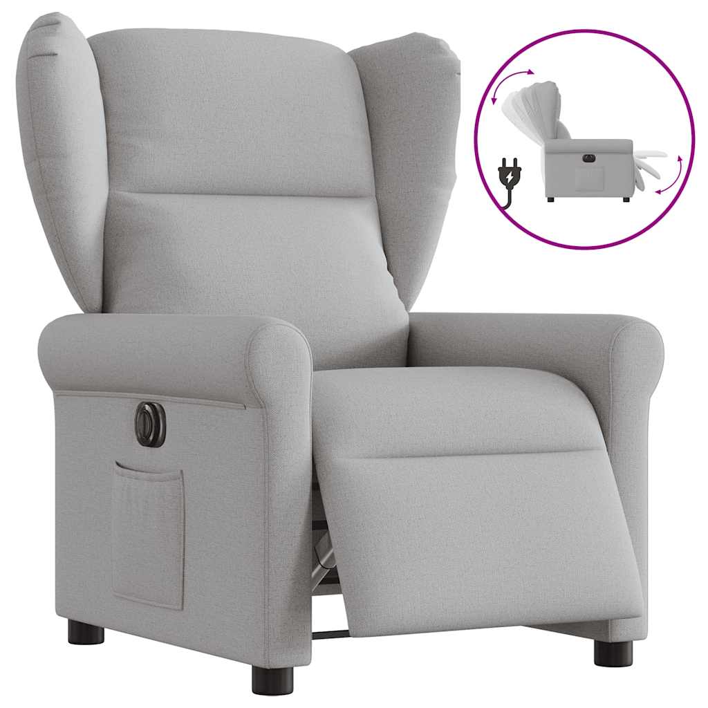vidaXL Elektryczny fotel rozkładany Cloud Grey Fabric