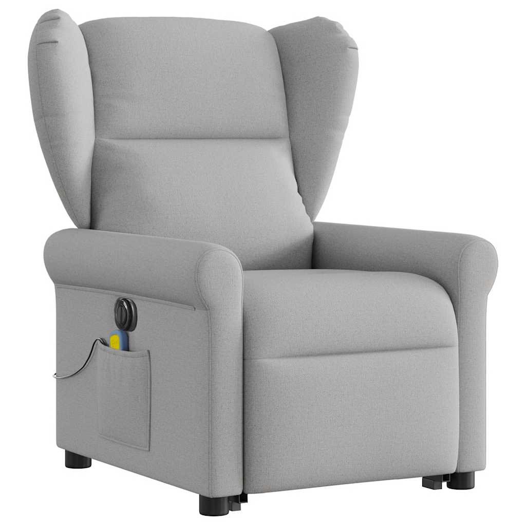 vidaXL Podnoszony fotel masujący, elektryczny, rozkładany, szary