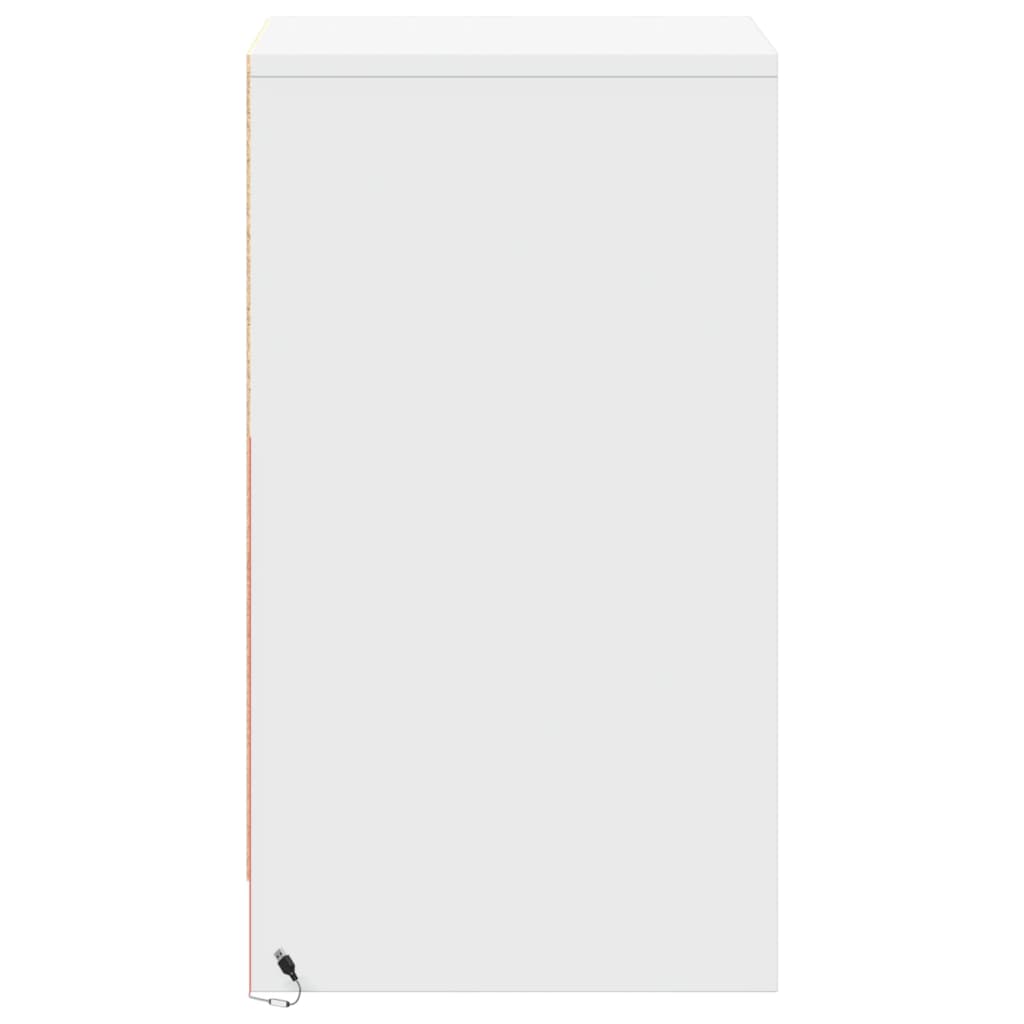 vidaXL Szafka nocna z LED, biała, materiał drewnopochodny