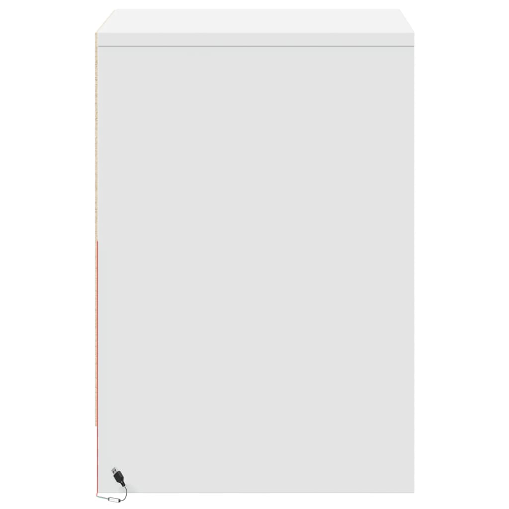 vidaXL Szafka nocna z LED, biała, materiał drewnopochodny