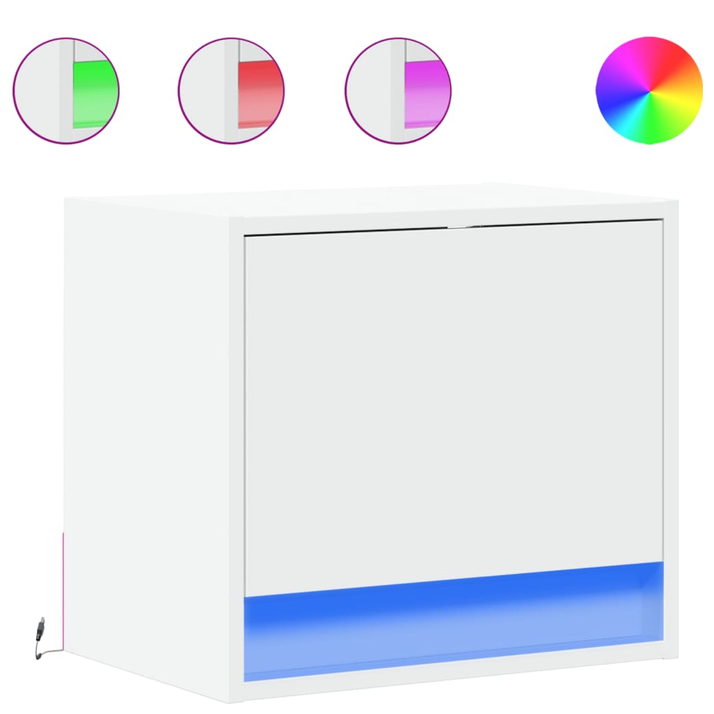 vidaXL Wiszące szafki nocne z LED, 2 szt., białe