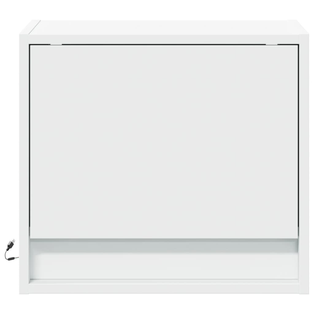 vidaXL Wiszące szafki nocne z LED, 2 szt., białe
