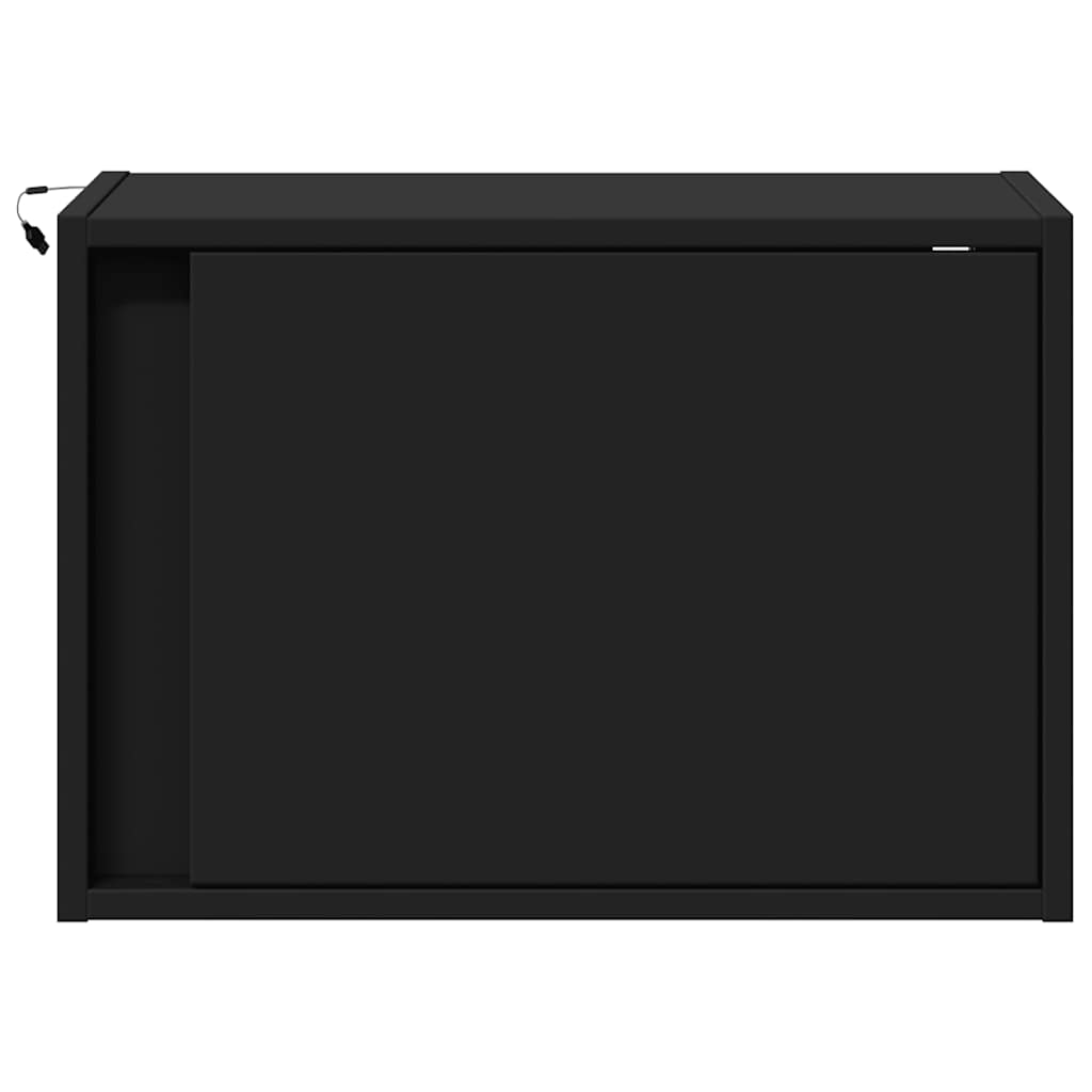 vidaXL Wisząca szafka nocna z podświetleniem LED, czarna