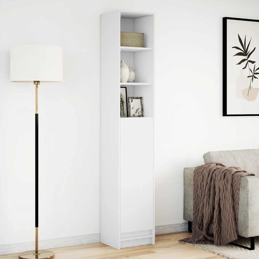 vidaXL Szafka z LED, biała, 36x32,5x200 cm, materiał drewnopochodny