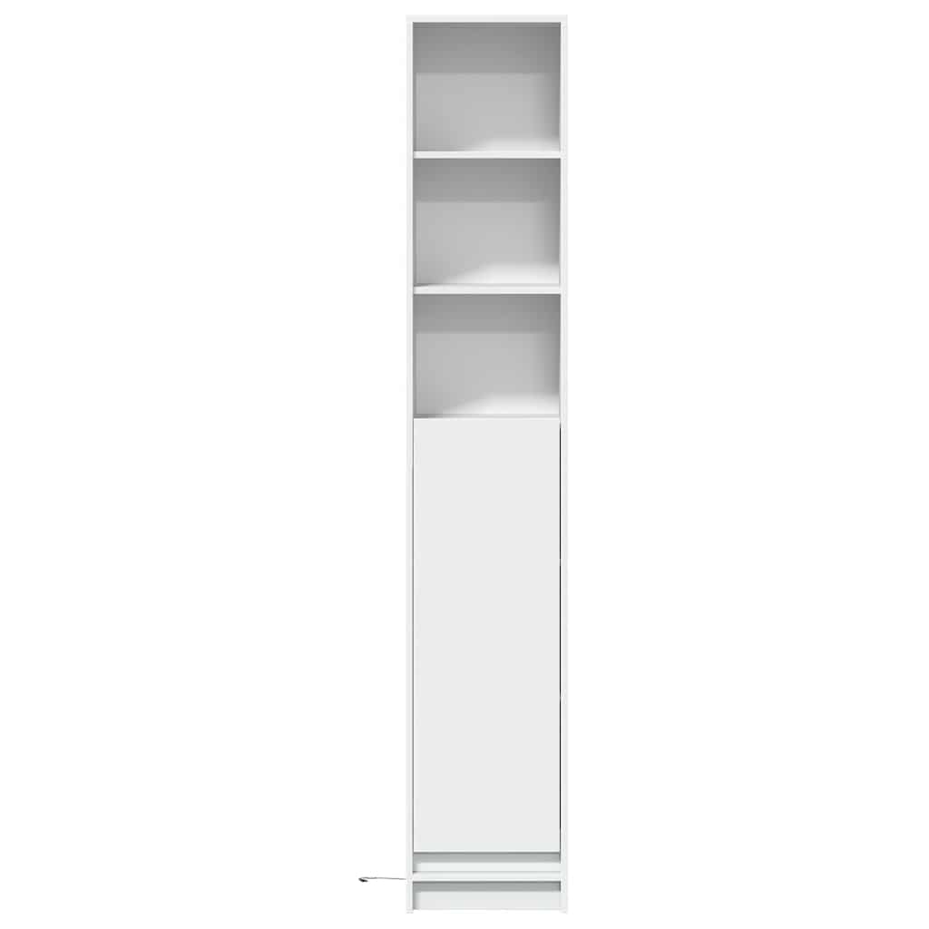 vidaXL Szafka z LED, biała, 36x32,5x200 cm, materiał drewnopochodny