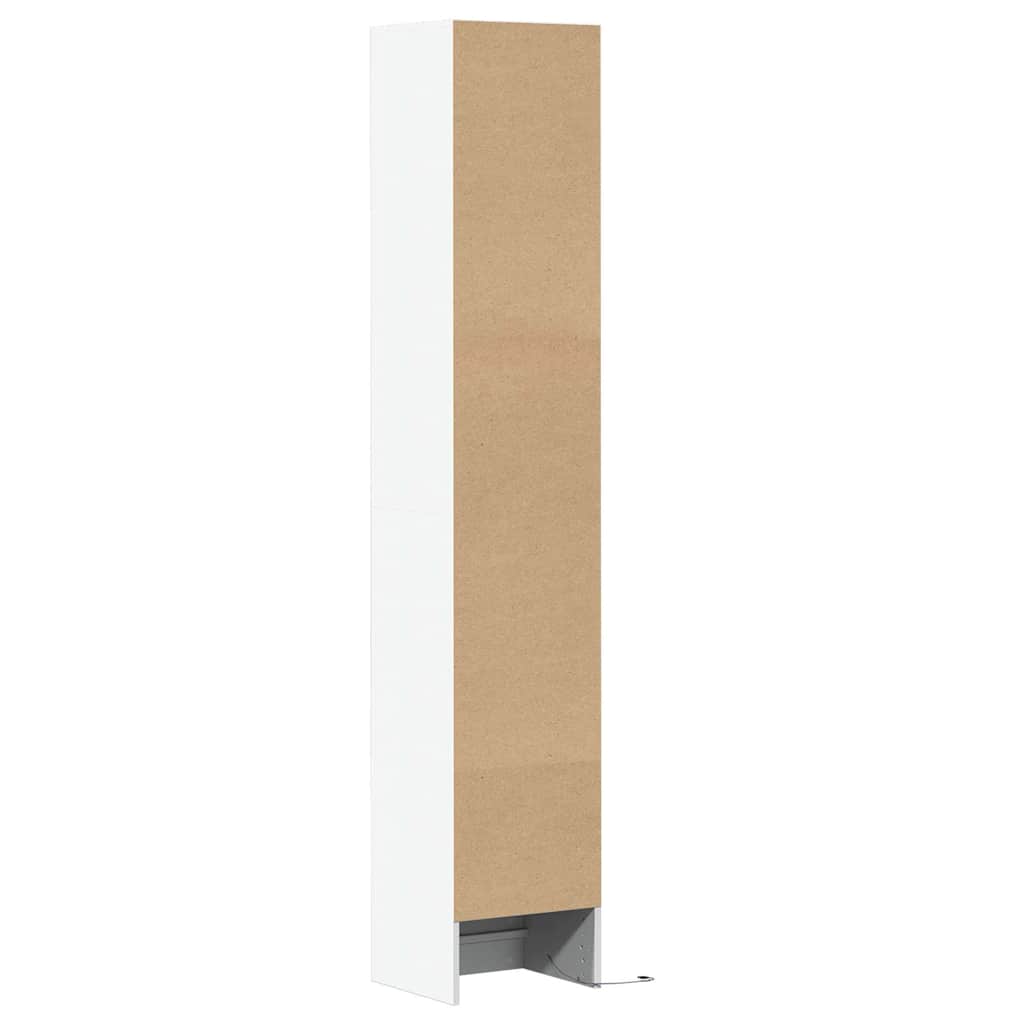 vidaXL Szafka z LED, biała, 36x32,5x200 cm, materiał drewnopochodny