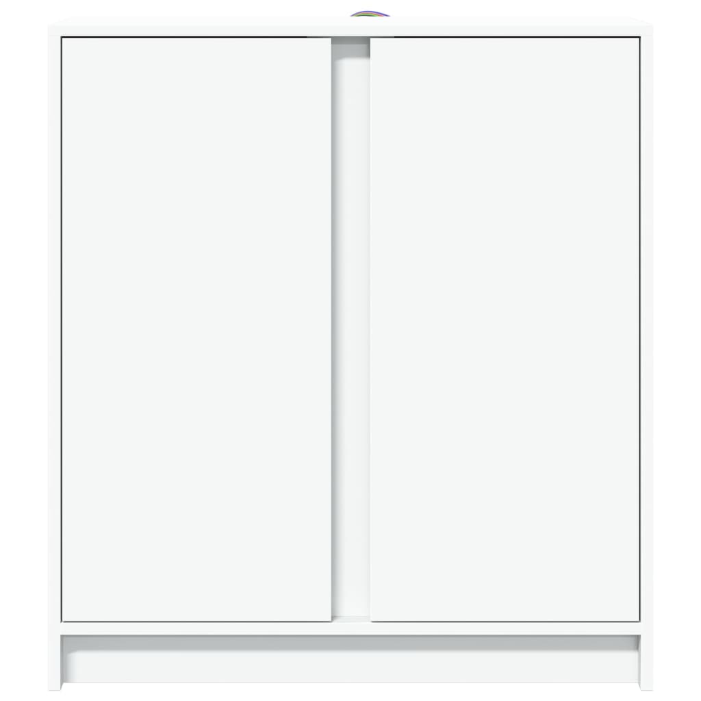 vidaXL Szafka z LED, biała, 77x34x85 cm, materiał drewnopochodny