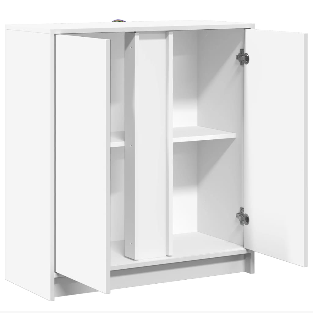 vidaXL Szafka z LED, biała, 77x34x85 cm, materiał drewnopochodny