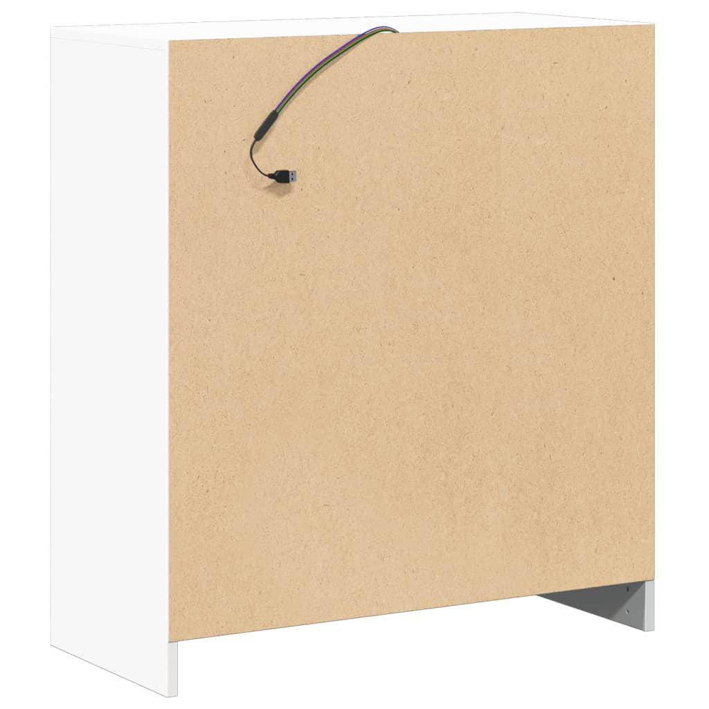 vidaXL Szafka z LED, biała, 77x34x85 cm, materiał drewnopochodny