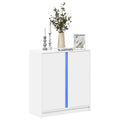 vidaXL Szafka z LED, biała, 77x34x85 cm, materiał drewnopochodny